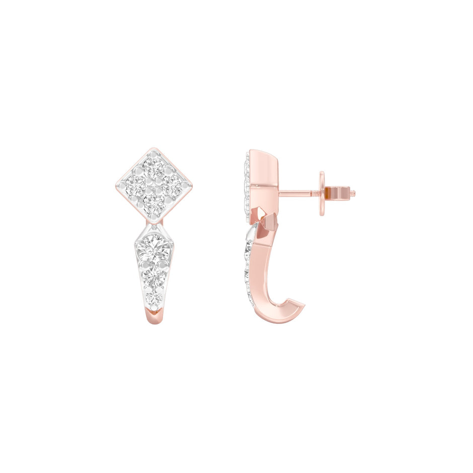 Crystal Pull Diamond Earrings 18 KT / Rose Gold