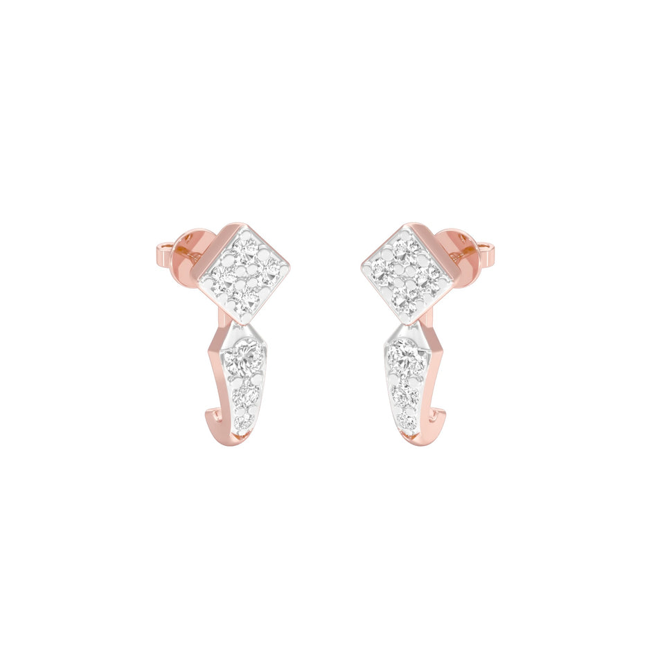 Crystal Pull Diamond Earrings 18 KT / Rose Gold