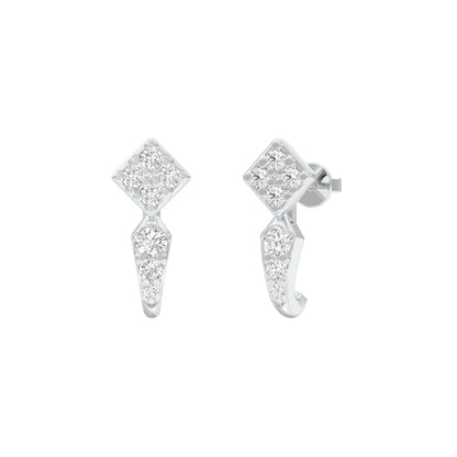 Crystal Pull Diamond Earrings 18 KT / White Gold