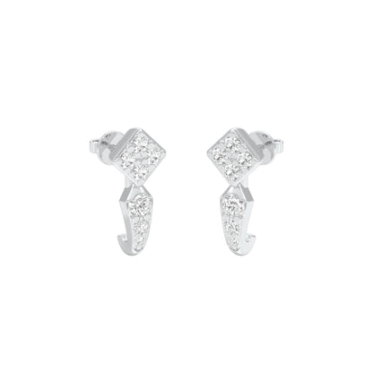 Crystal Pull Diamond Earrings 18 KT / White Gold
