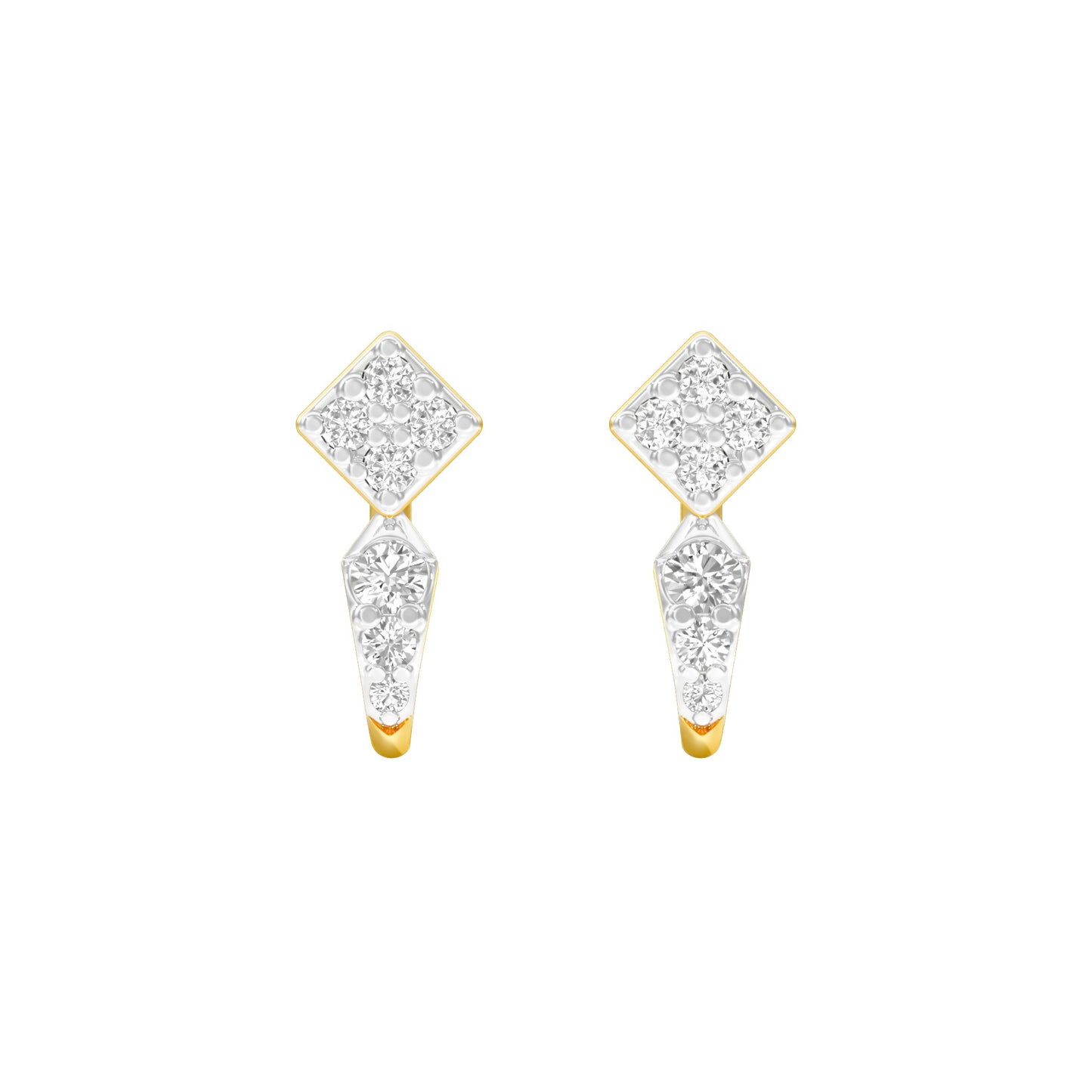 Crystal Pull Diamond Earrings 18 KT / Yellow Gold