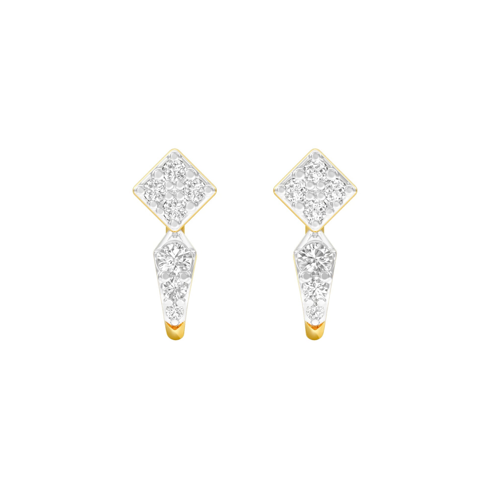 Crystal Pull Diamond Earrings 18 KT / Yellow Gold