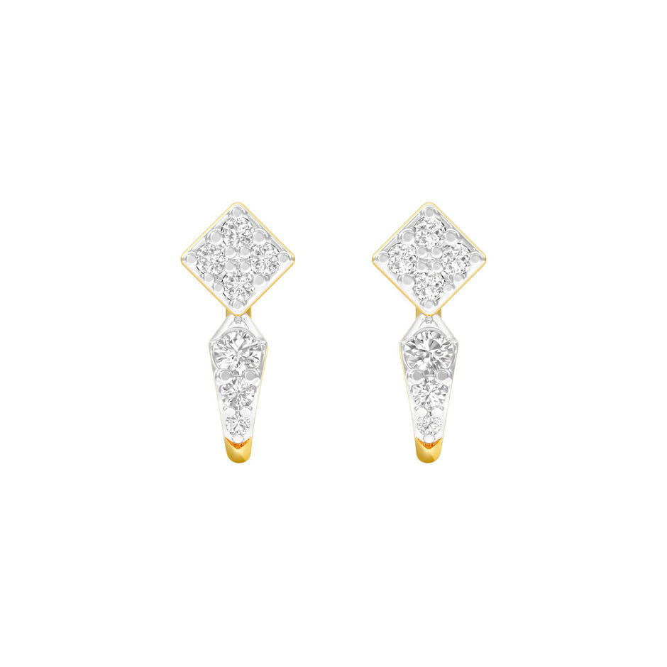 Crystal Pull Diamond Earrings 18 KT / Yellow Gold