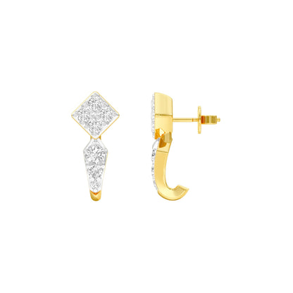 Crystal Pull Diamond Earrings 18 KT / Yellow Gold