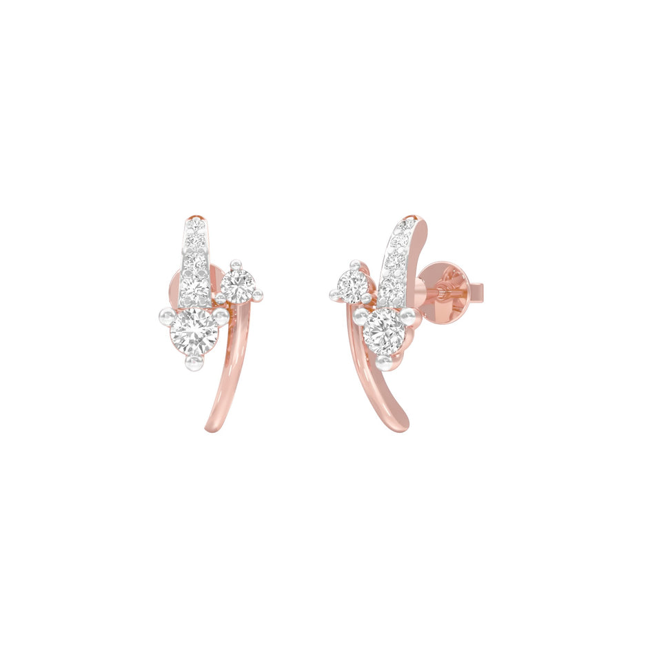 Entwined Diamond Earrings 18 KT / Rose Gold