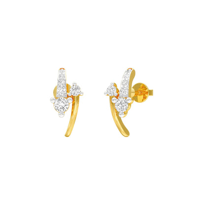 Entwined Diamond Earrings 18 KT / Yellow Gold