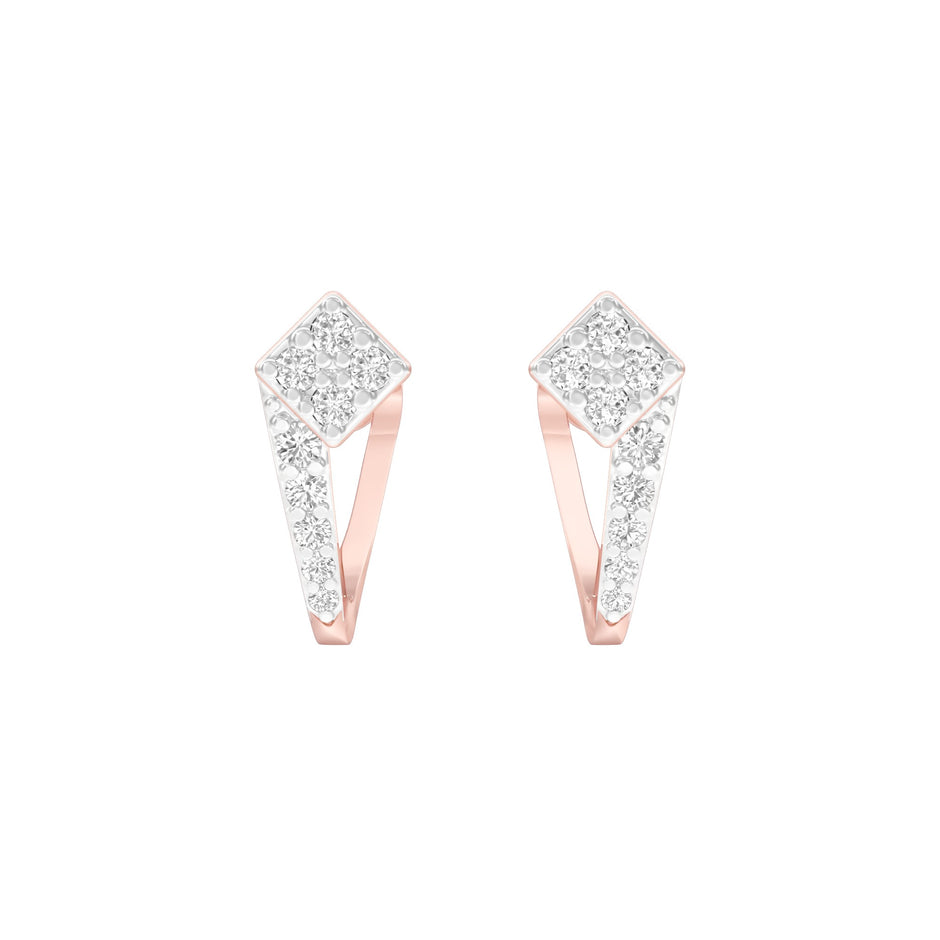 Side Bling Diamond Earrings 18 KT / Rose Gold