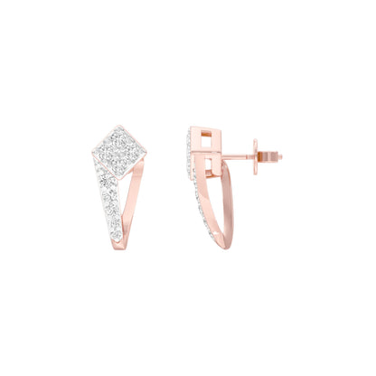 Side Bling Diamond Earrings 18 KT / Rose Gold