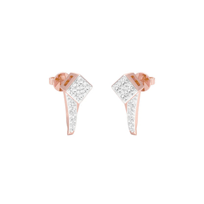Side Bling Diamond Earrings 18 KT / Rose Gold