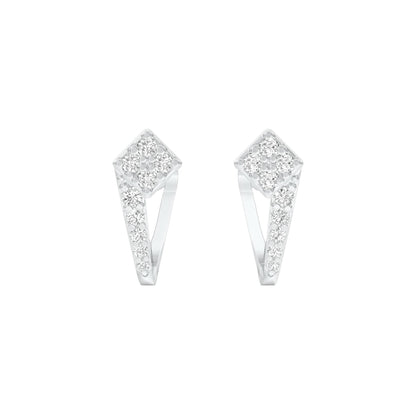 Side Bling Diamond Earrings 18 KT / White Gold