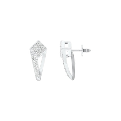 Side Bling Diamond Earrings 18 KT / White Gold