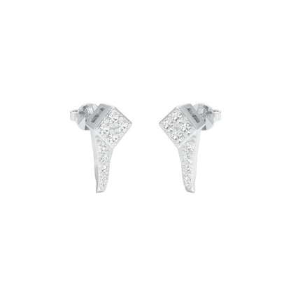 Side Bling Diamond Earrings 18 KT / White Gold