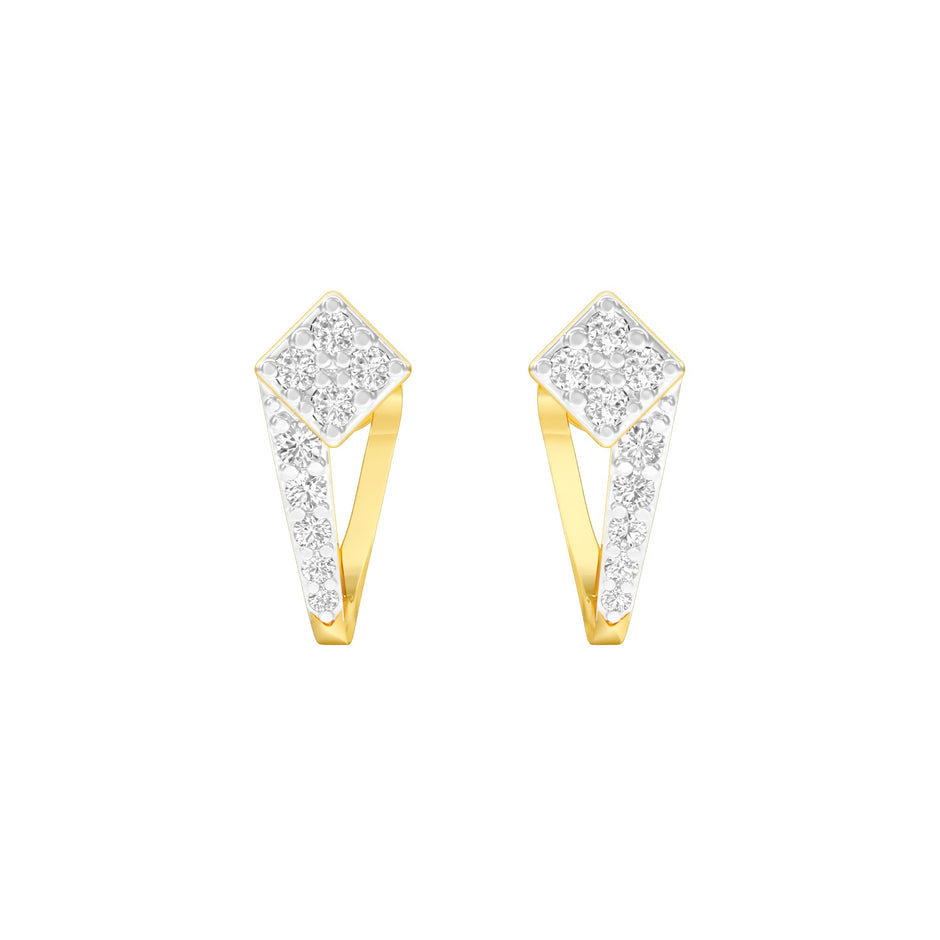 Side Bling Diamond Earrings 18 KT / Yellow Gold