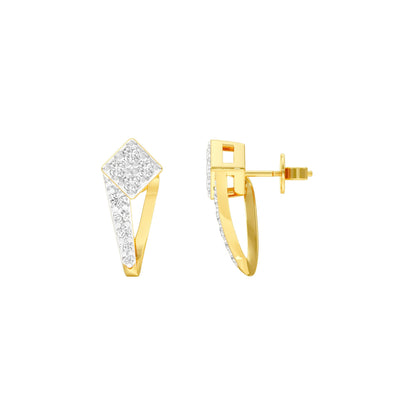Side Bling Diamond Earrings 18 KT / Yellow Gold