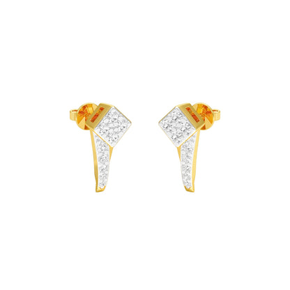 Side Bling Diamond Earrings 18 KT / Yellow Gold