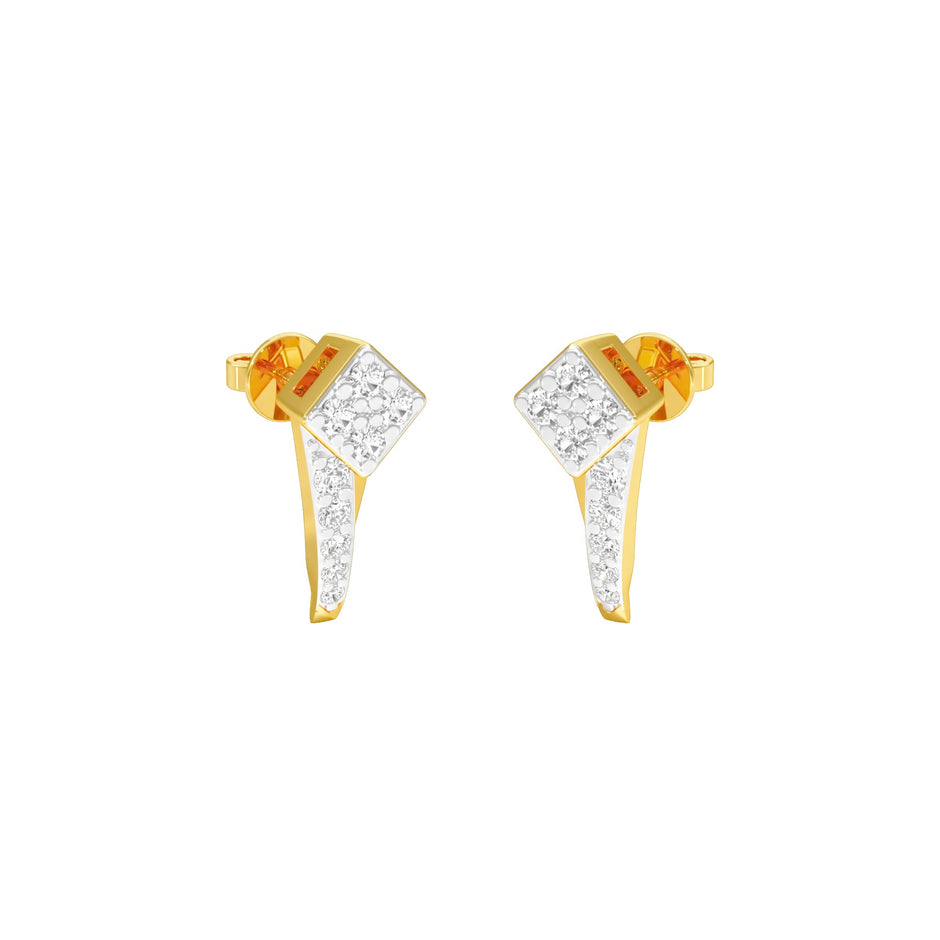 Side Bling Diamond Earrings 18 KT / Yellow Gold