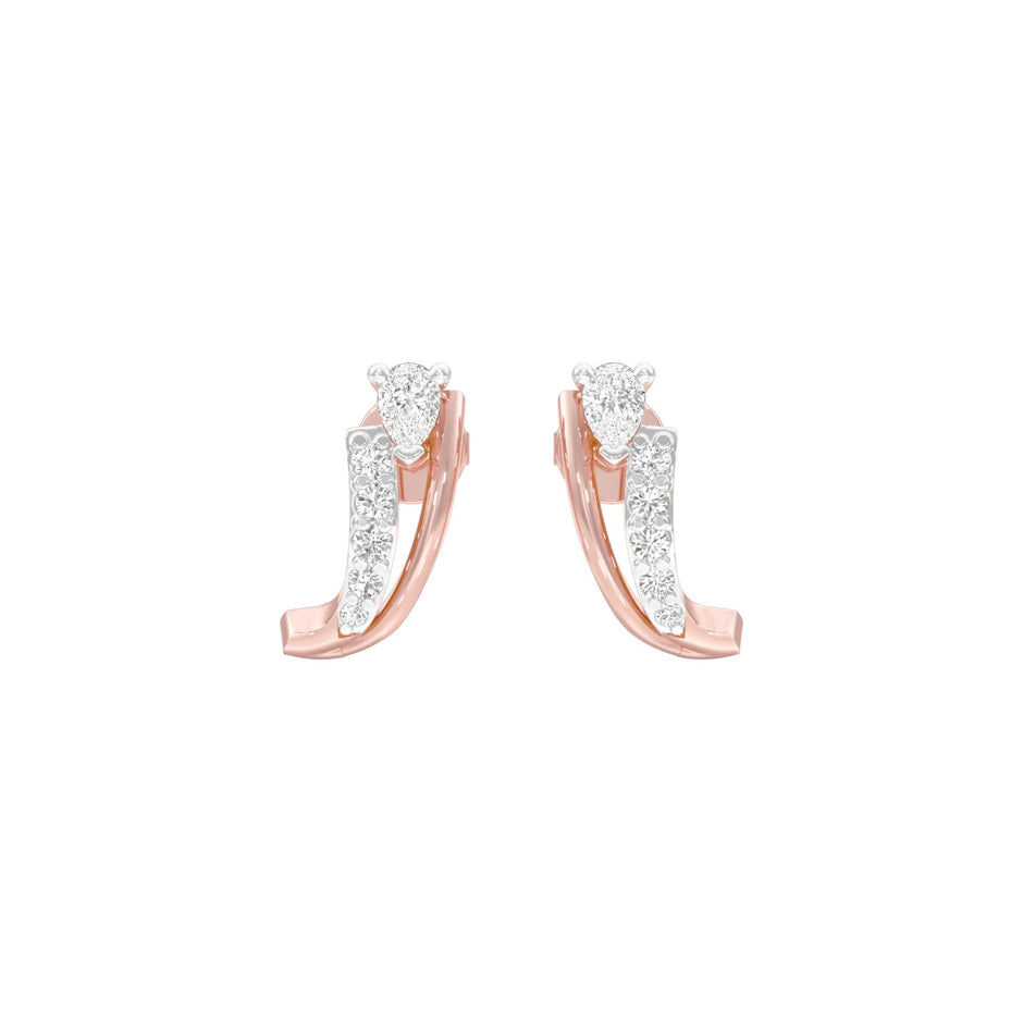 Pop Up Sparkles Diamond Hoops 18 KT / Rose Gold