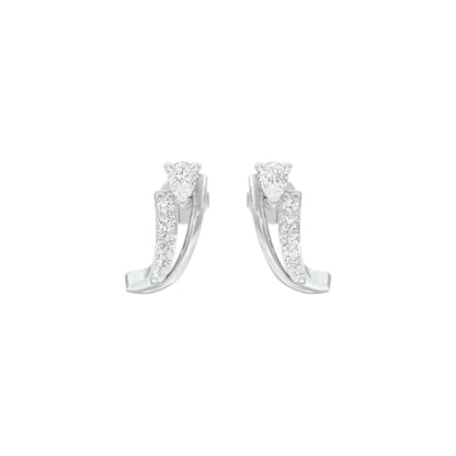 Pop Up Sparkles Diamond Hoops 18 KT / White Gold
