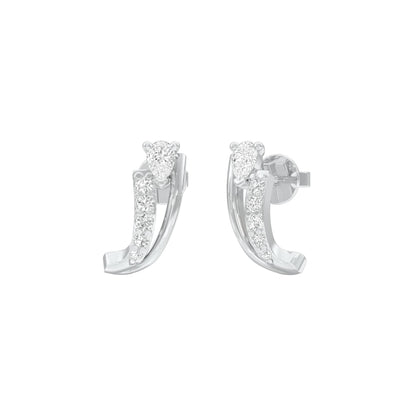 Pop Up Sparkles Diamond Hoops 18 KT / White Gold