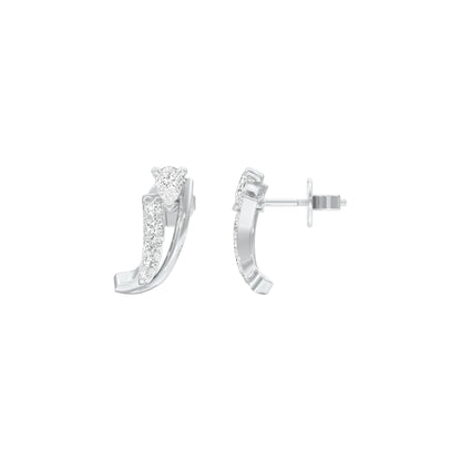 Pop Up Sparkles Diamond Hoops 18 KT / White Gold