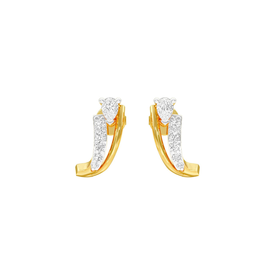Pop Up Sparkles Diamond Hoops 18 KT / Yellow Gold