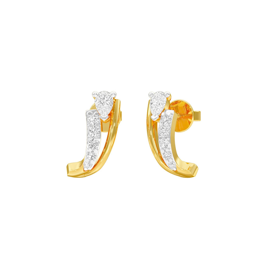 Pop Up Sparkles Diamond Hoops 18 KT / Yellow Gold