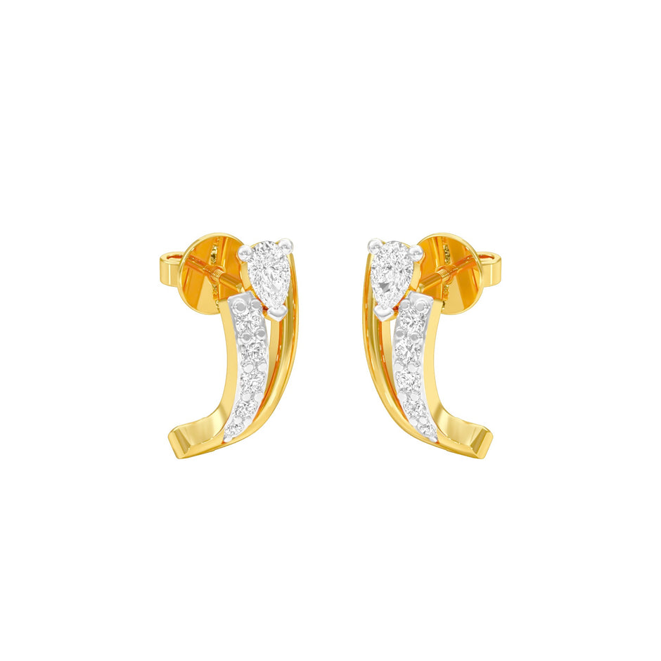 Pop Up Sparkles Diamond Hoops 18 KT / Yellow Gold