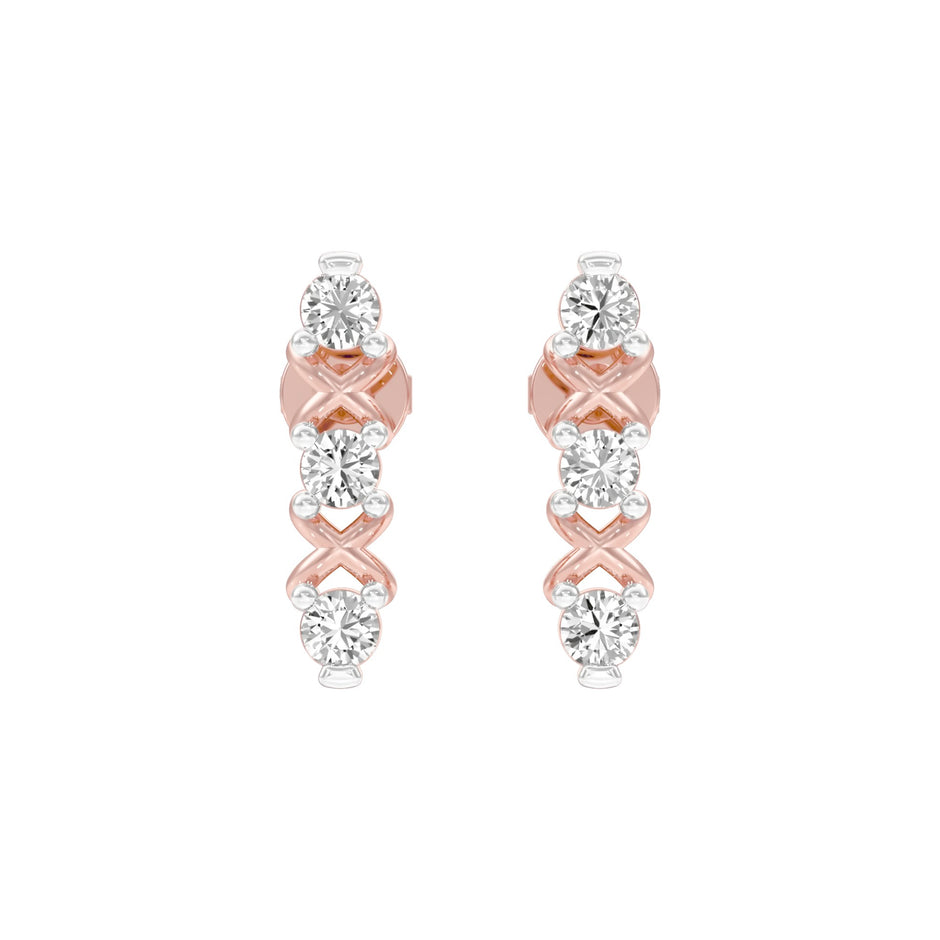 XOXO Diamond Earrings 18 KT / Rose Gold