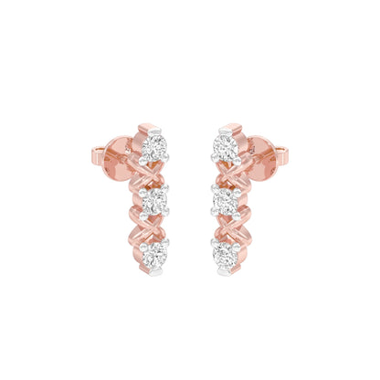 XOXO Diamond Earrings 18 KT / Rose Gold