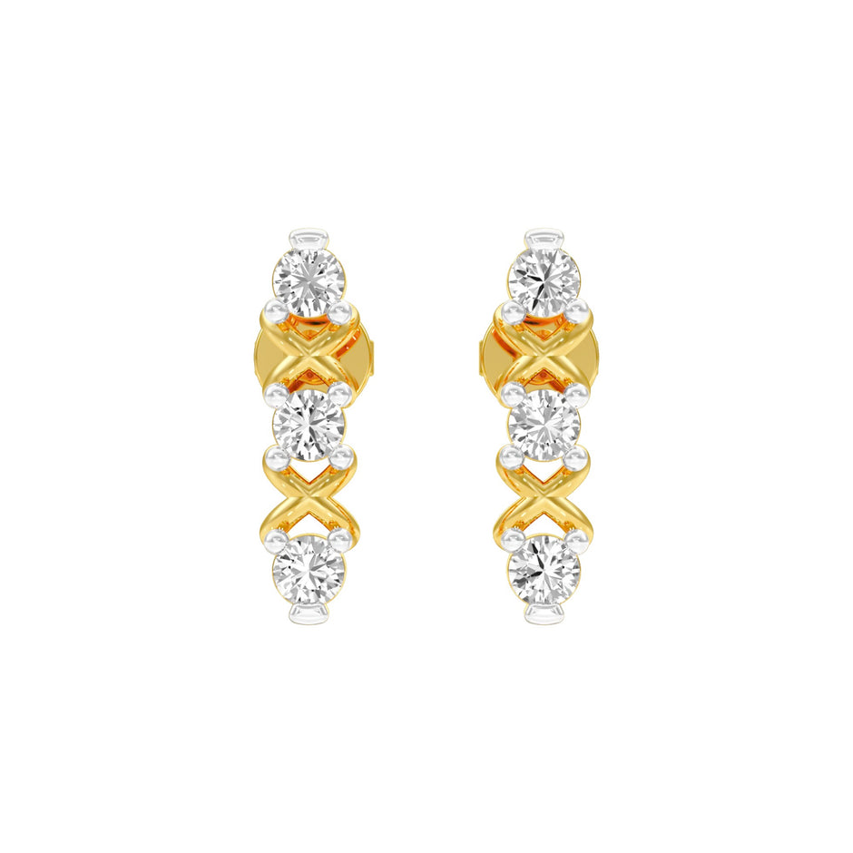 XOXO Diamond Earrings 18 KT / Yellow Gold