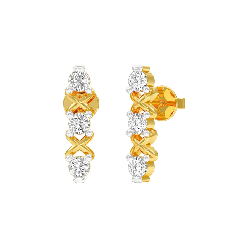 XOXO Diamond Earrings 18 KT / Yellow Gold