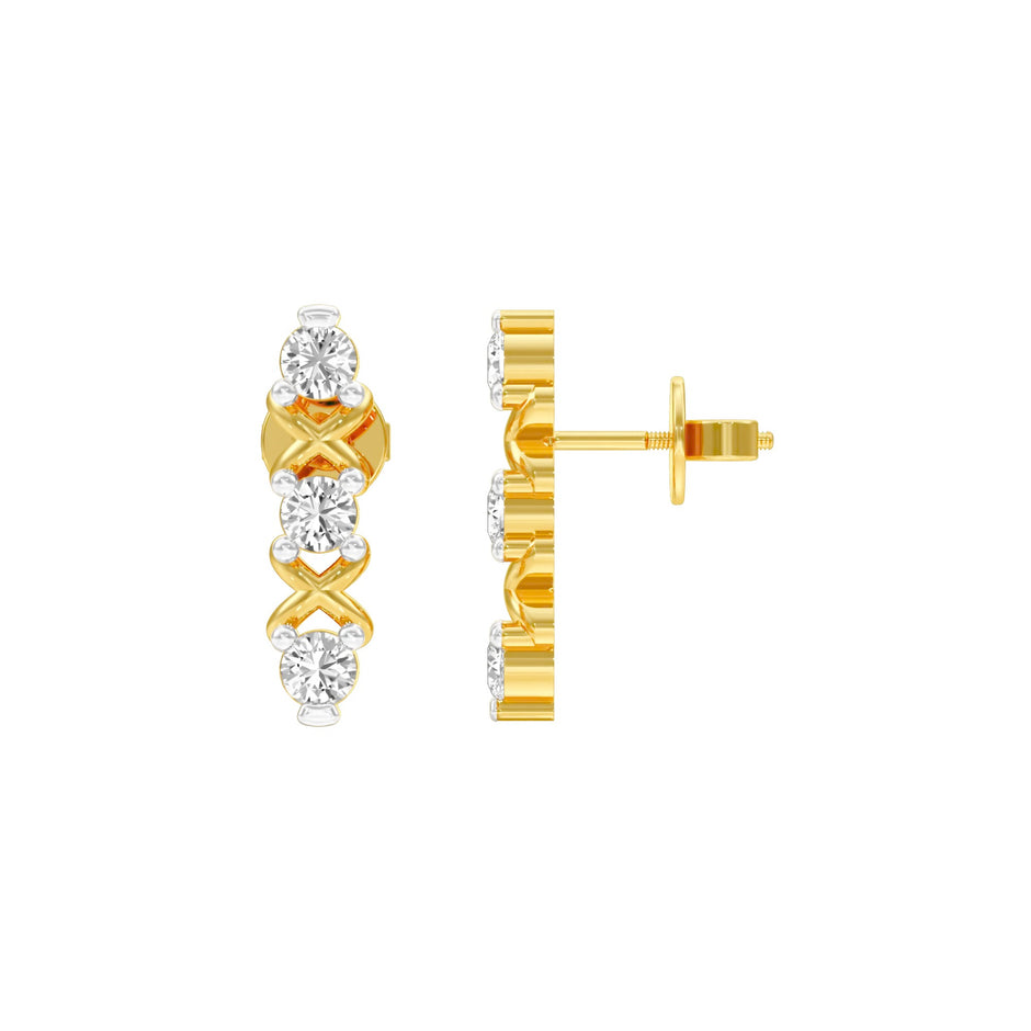 XOXO Diamond Earrings 18 KT / Yellow Gold