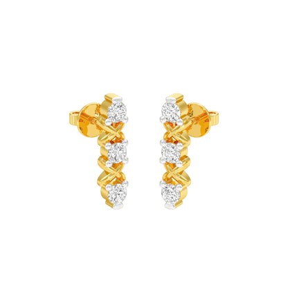 XOXO Diamond Earrings 18 KT / Yellow Gold