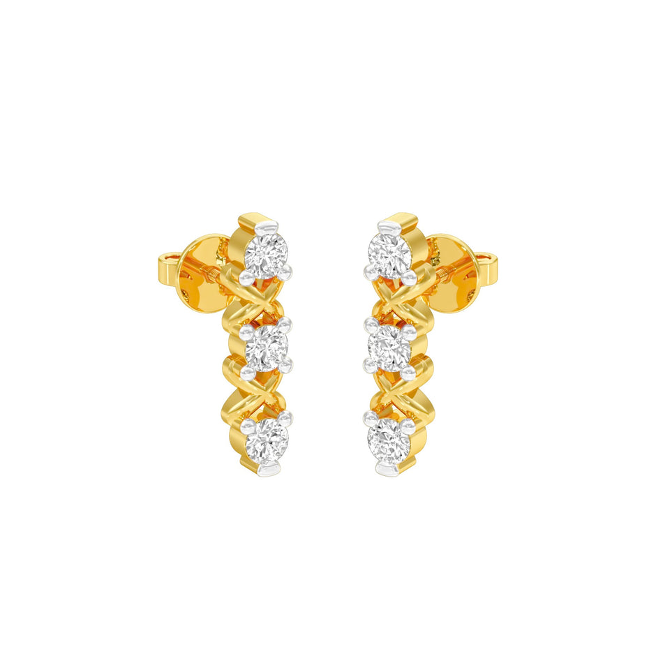 XOXO Diamond Earrings 18 KT / Yellow Gold