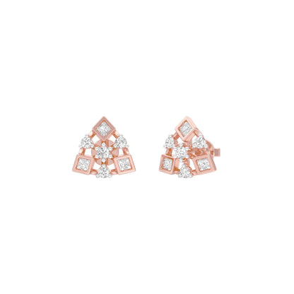 Tri-Glamour Diamond Earrings 18 KT / Rose Gold