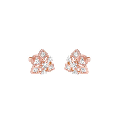 Tri-Glamour Diamond Earrings 18 KT / Rose Gold