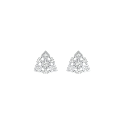 Tri-Glamour Diamond Earrings 18 KT / White Gold