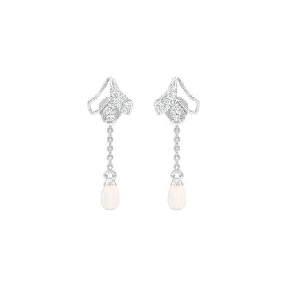 Pink Sorbet Diamond Danglers 18 KT / White Gold