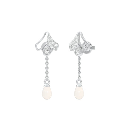 Pink Sorbet Diamond Danglers 18 KT / White Gold