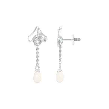 Pink Sorbet Diamond Danglers 18 KT / White Gold