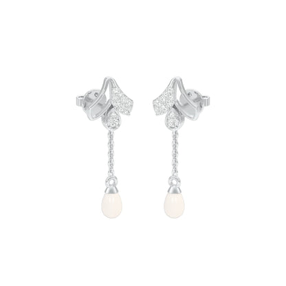 Pink Sorbet Diamond Danglers 18 KT / White Gold