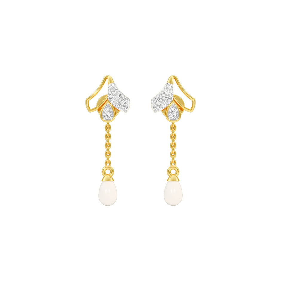 Pink Sorbet Diamond Danglers 18 KT / Yellow Gold