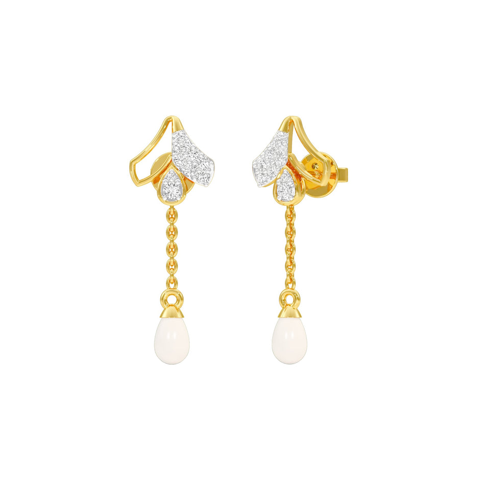 Pink Sorbet Diamond Danglers 18 KT / Yellow Gold
