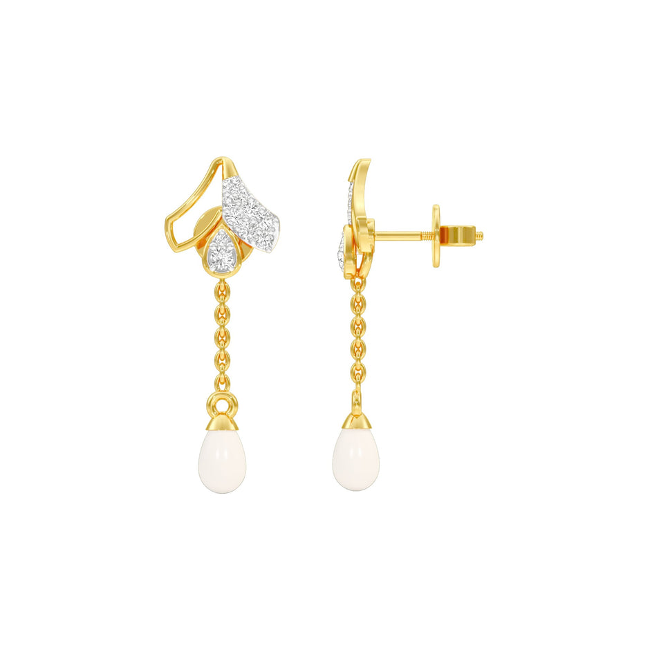 Pink Sorbet Diamond Danglers 18 KT / Yellow Gold