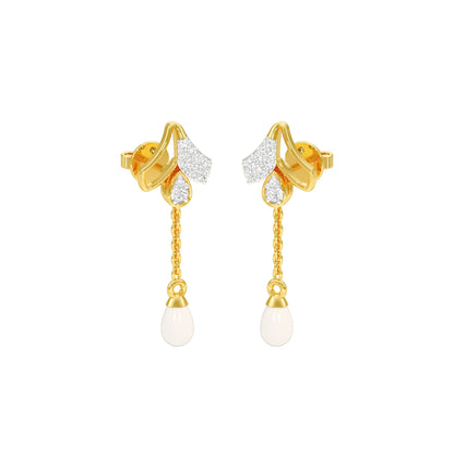 Pink Sorbet Diamond Danglers 18 KT / Yellow Gold