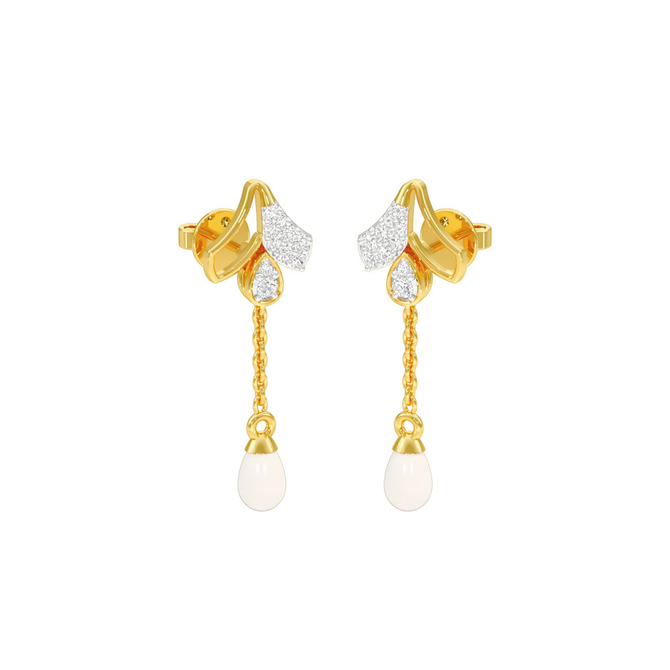 Pink Sorbet Diamond Danglers 18 KT / Yellow Gold