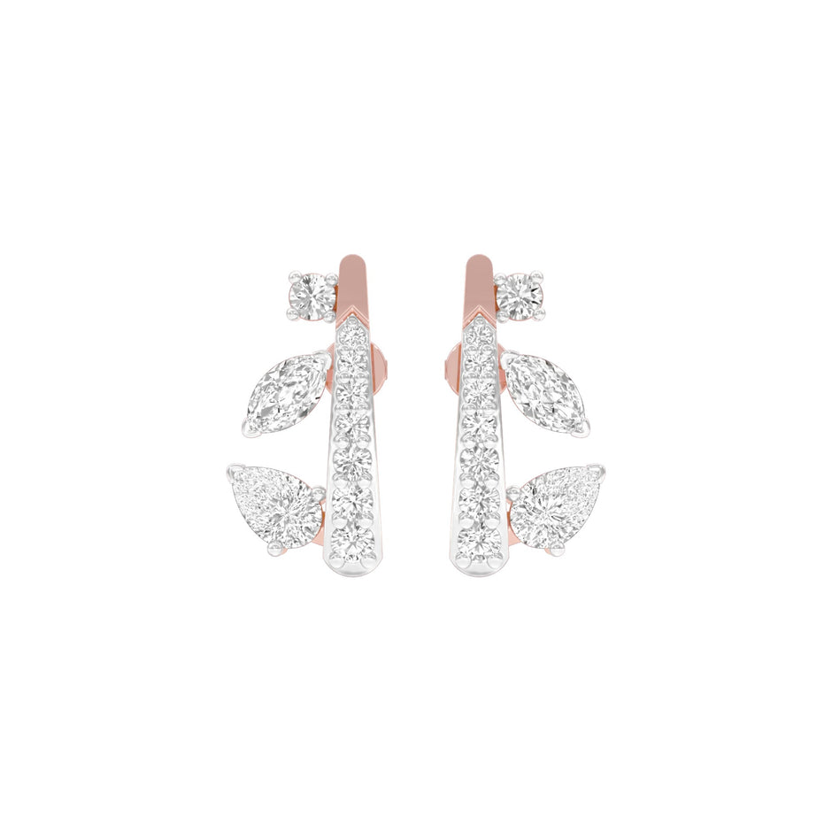 Sparkling Edge Diamond Earrings 18 KT / Rose Gold