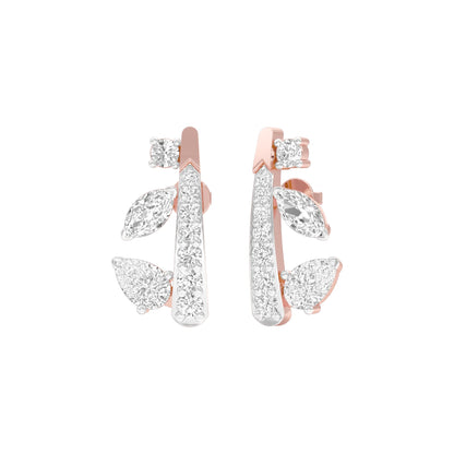 Sparkling Edge Diamond Earrings 18 KT / Rose Gold