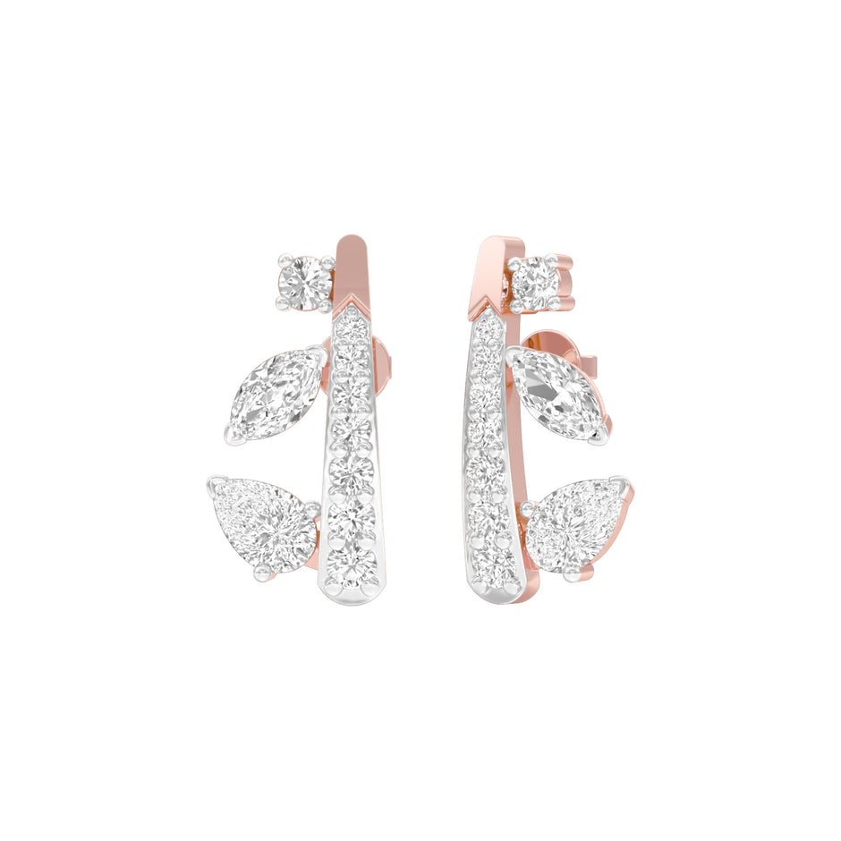Sparkling Edge Diamond Earrings 18 KT / Rose Gold