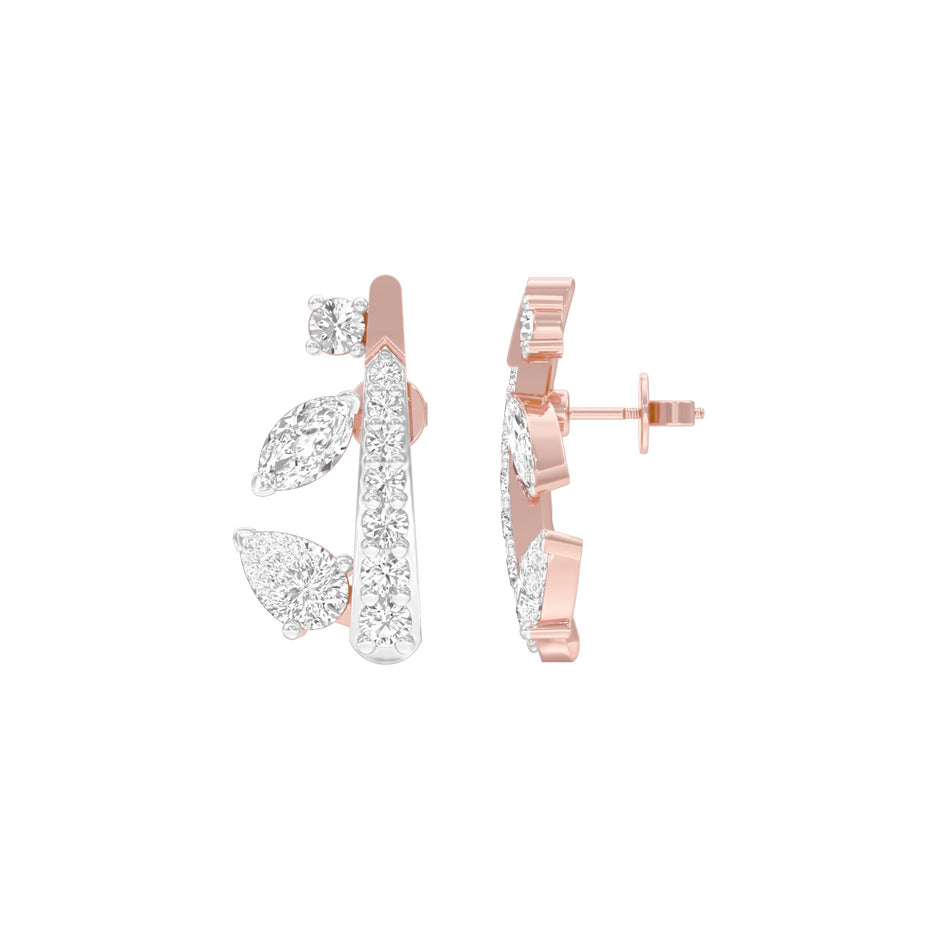 Sparkling Edge Diamond Earrings 18 KT / Rose Gold